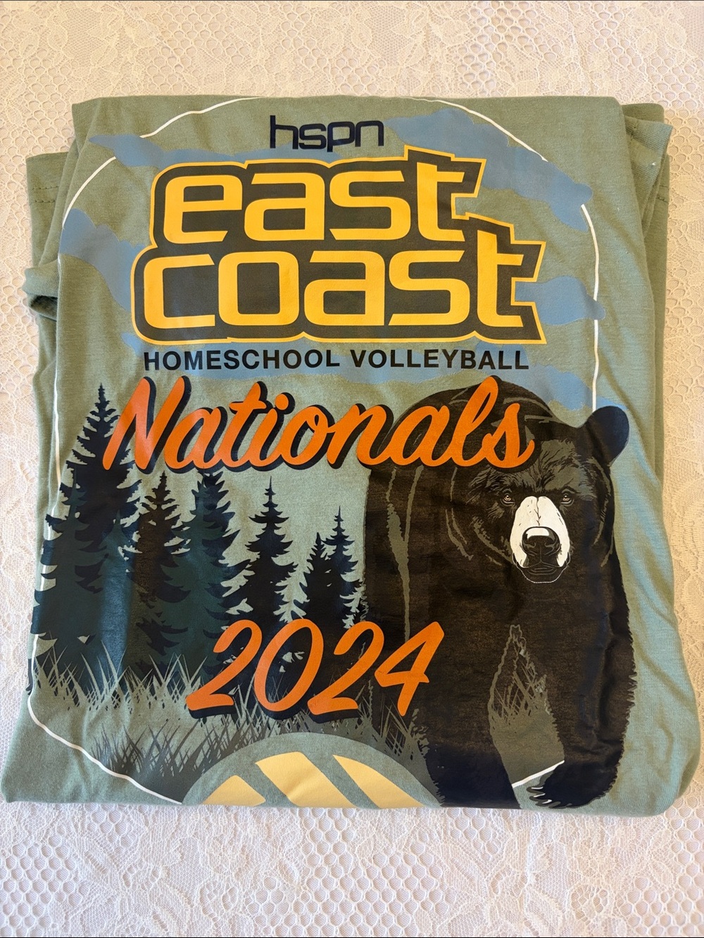 East Coast Nationals 2024 Sage Green Volleyball Tee Official Merch